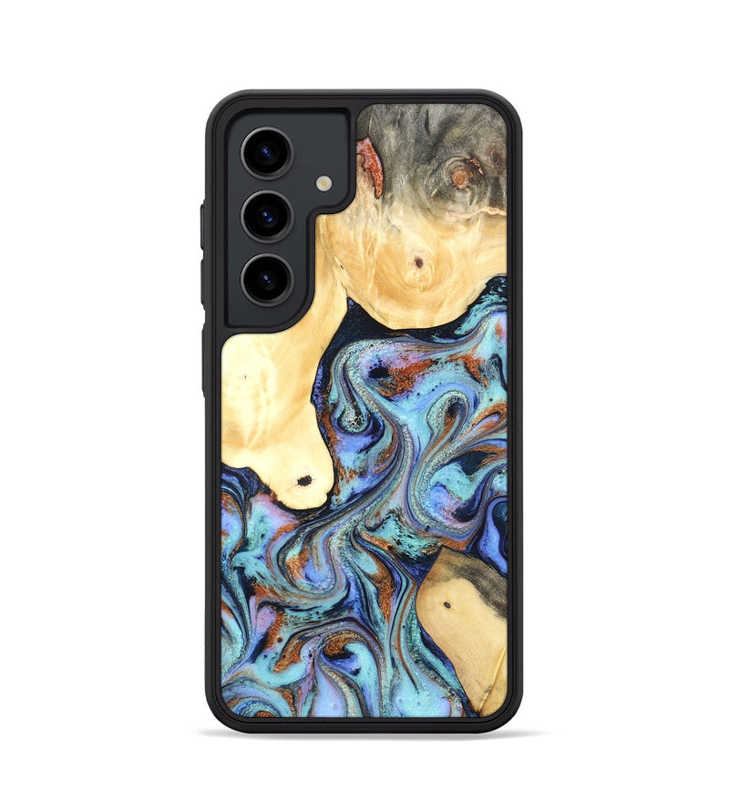 Galaxy S24 Wood Phone Case - Cecily (Teal & Gold, 819812)