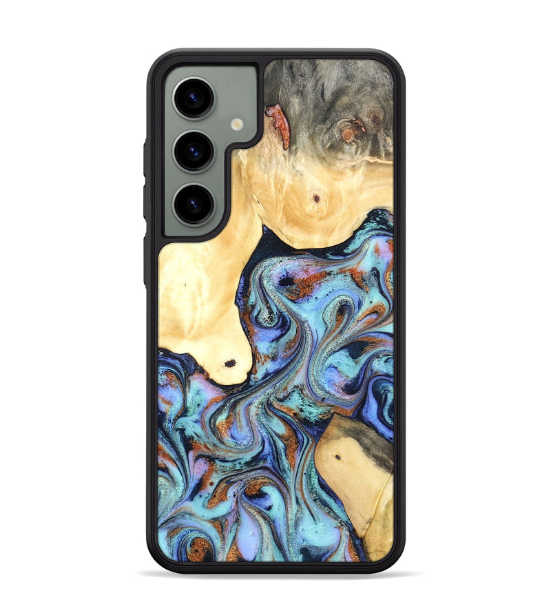 Galaxy S24 Plus Wood Phone Case - Cecily (Teal & Gold, 819812)