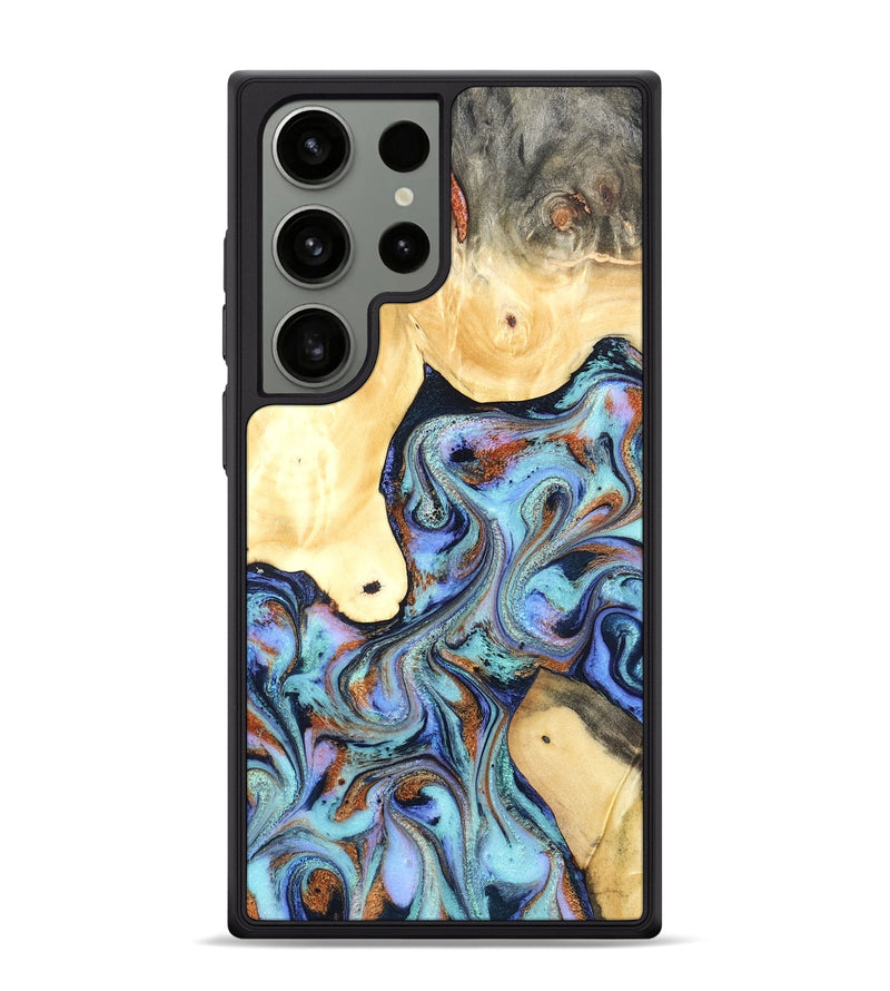 Galaxy S24 Ultra Wood Phone Case - Cecily (Teal & Gold, 819812)