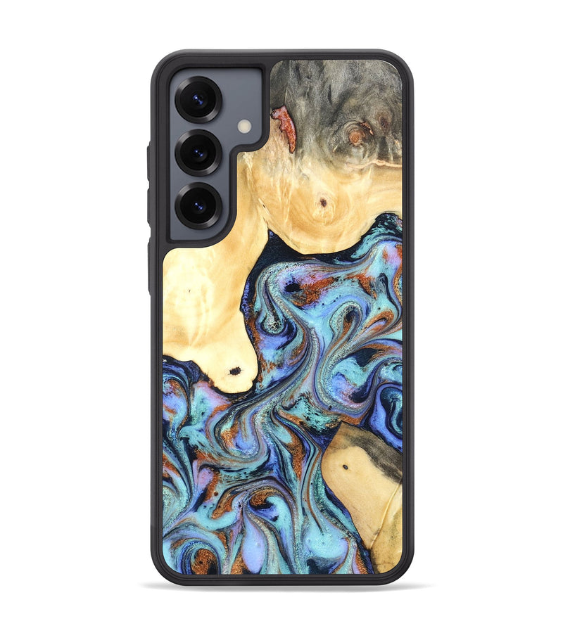 Galaxy S25 Plus Wood Phone Case - Cecily (Teal & Gold, 819812)