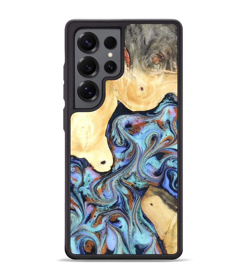 Galaxy S25 Ultra Wood Phone Case - Cecily (Teal & Gold, 819812)