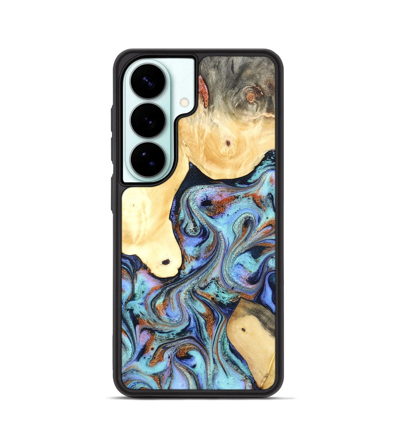 Galaxy S26 Wood Phone Case - Cecily (Teal & Gold, 819812)