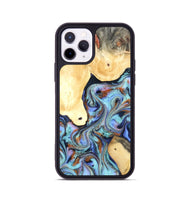 iPhone 11 Pro Wood Phone Case - Cecily (Teal & Gold, 819812)
