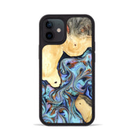 iPhone 12 Wood Phone Case - Cecily (Teal & Gold, 819812)