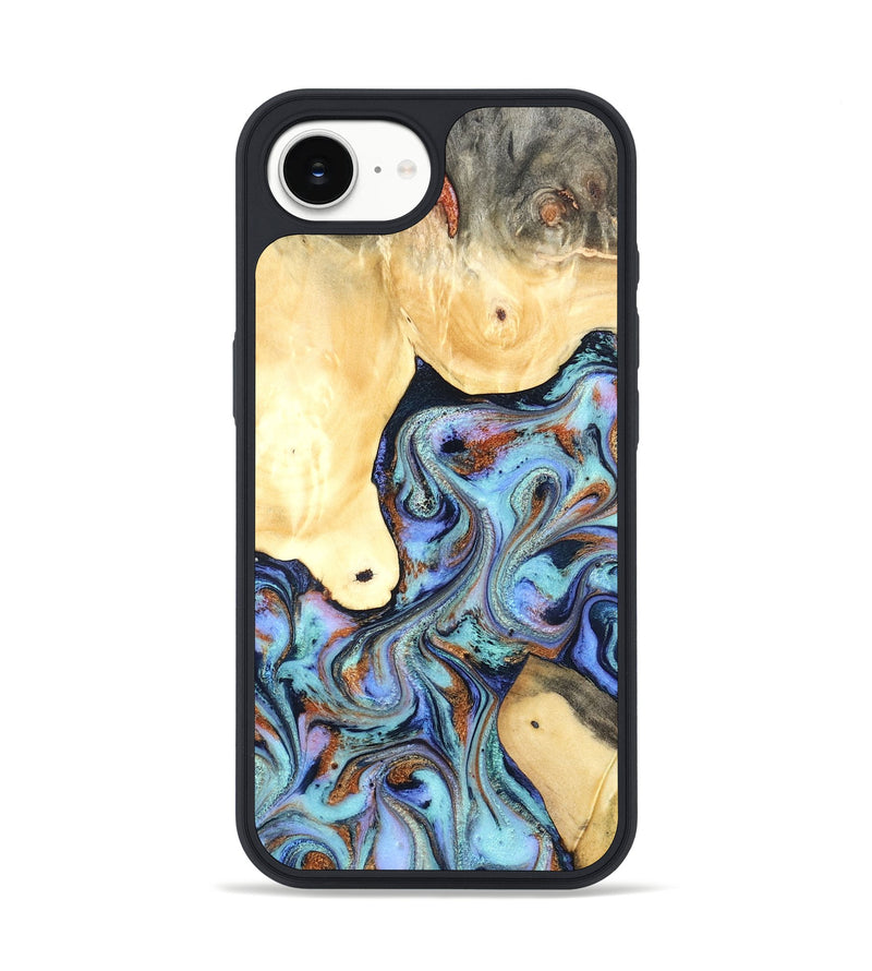 iPhone 17e Wood Phone Case - Cecily (Teal & Gold, 819812)