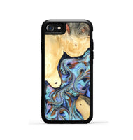 iPhone SE Wood Phone Case - Cecily (Teal & Gold, 819812)