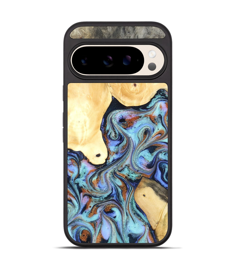 Pixel 10 Wood Phone Case - Cecily (Teal & Gold, 819812)