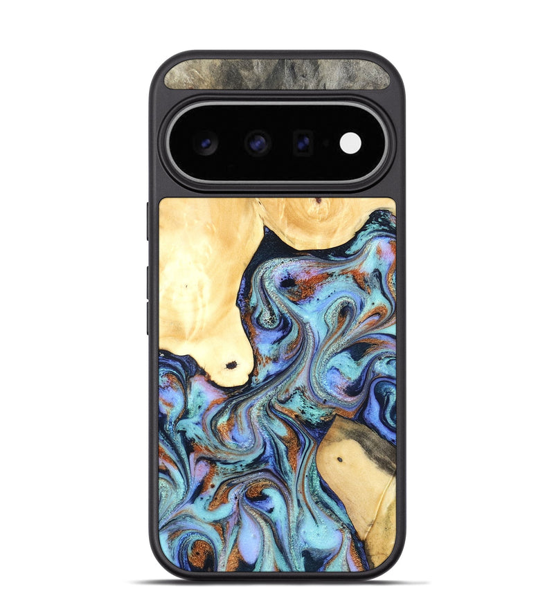 Pixel 11 Pro Wood Phone Case - Cecily (Teal & Gold, 819812)