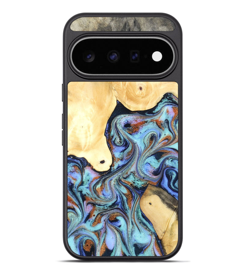 Pixel 11 Pro XL Wood Phone Case - Cecily (Teal & Gold, 819812)
