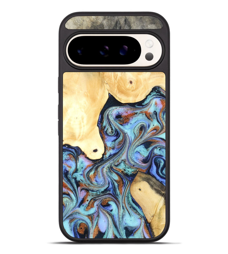 Pixel 9 Pro XL Wood Phone Case - Cecily (Teal & Gold, 819812)