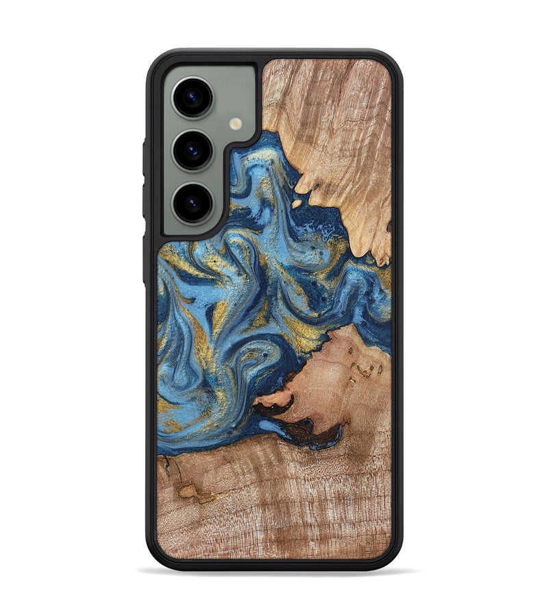 Galaxy S24 Plus Wood Phone Case - Tiffani (Teal & Gold, 819813)