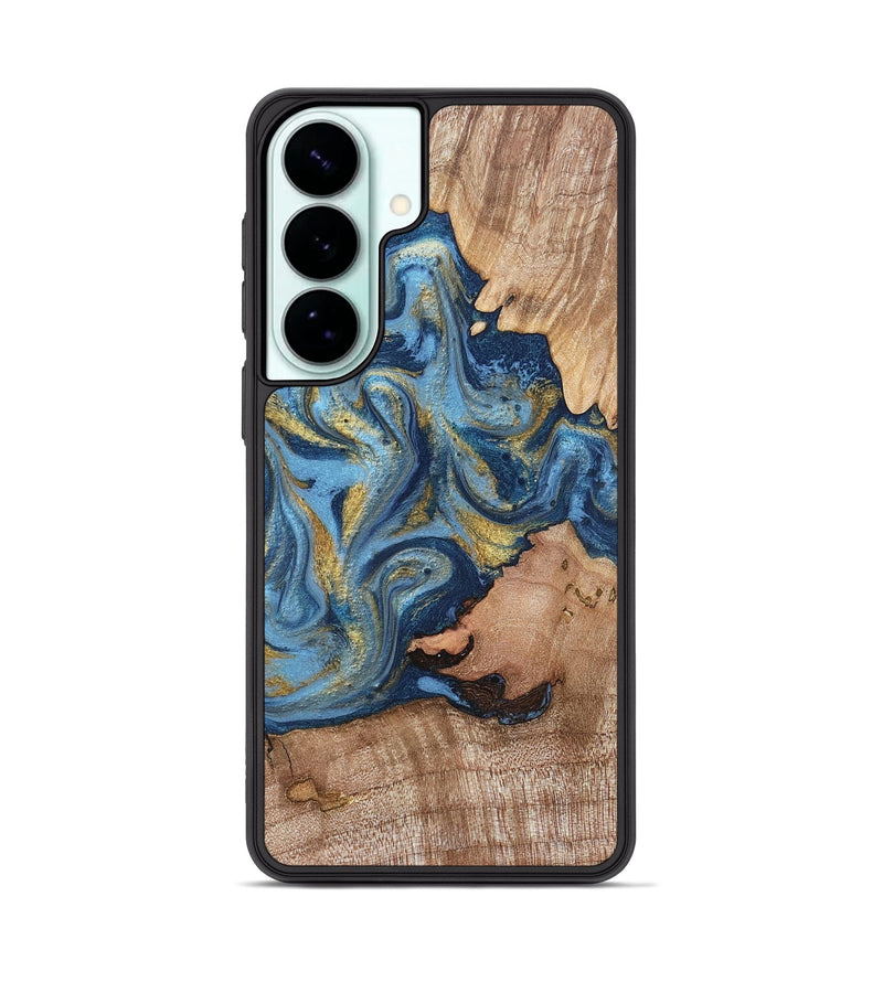 Galaxy S26 Plus Wood Phone Case - Tiffani (Teal & Gold, 819813)