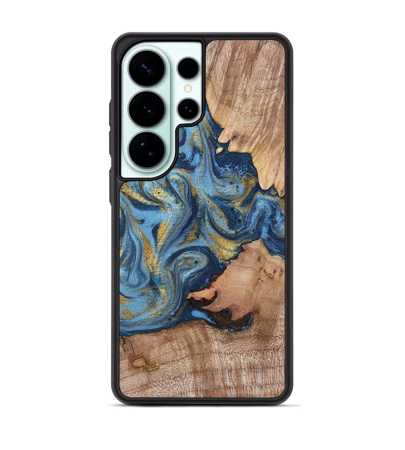 Galaxy S26 Ultra Wood Phone Case - Tiffani (Teal & Gold, 819813)
