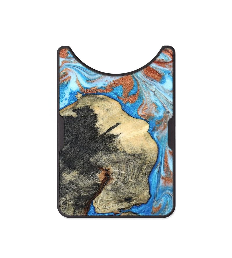 Alloy Wood Wallet - Kailee (Teal & Gold, 819814)