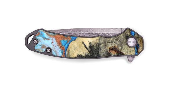 EDC Wood Pocket Knife - Kailee (Teal & Gold, 819814)