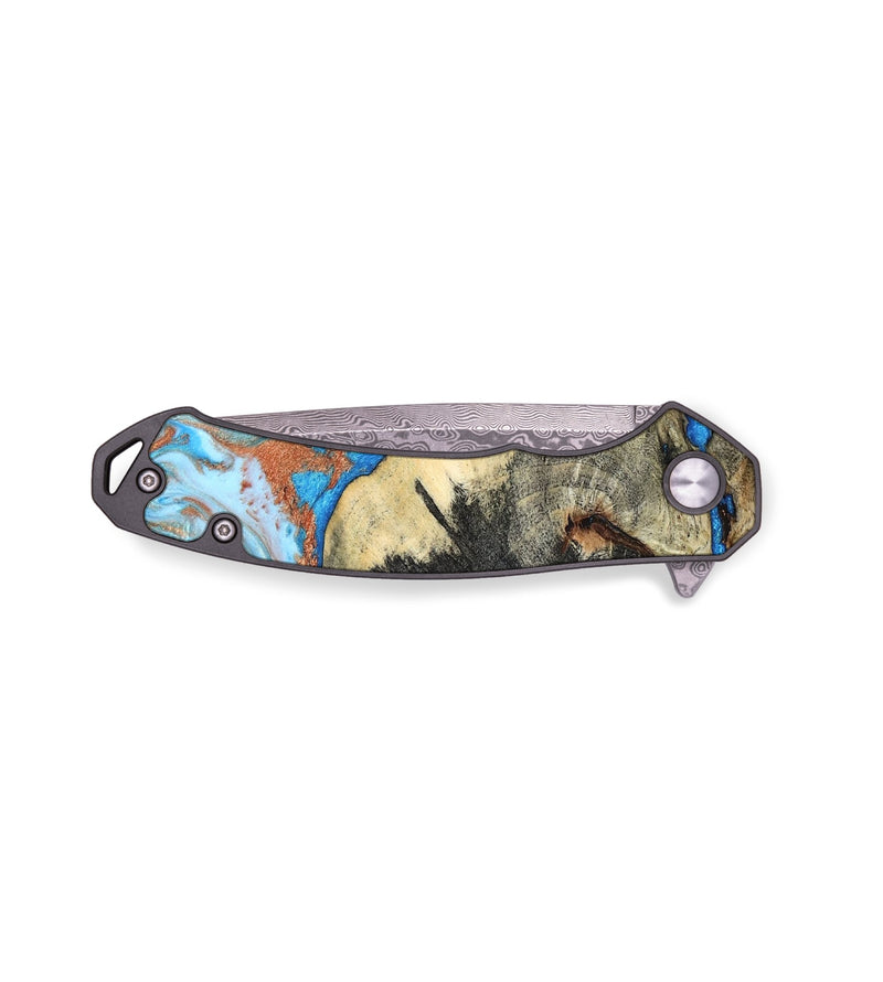 EDC Wood Pocket Knife - Kailee (Teal & Gold, 819814)