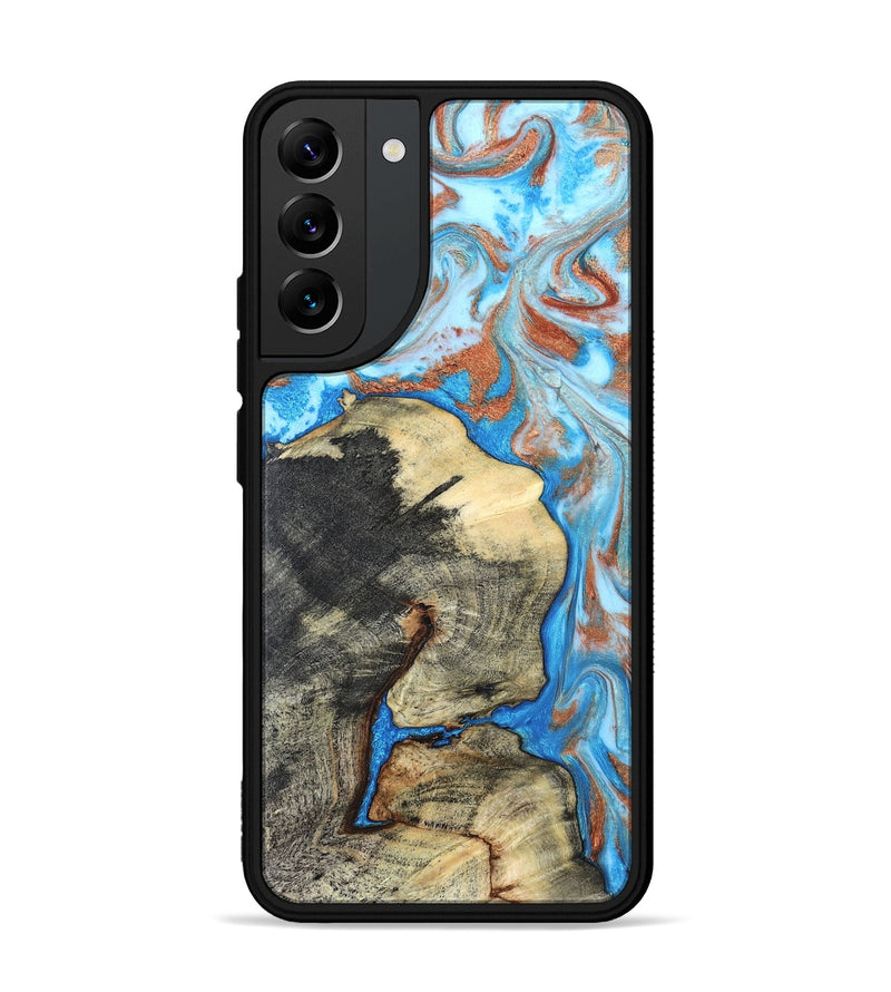 Galaxy S22 Plus Wood Phone Case - Kailee (Teal & Gold, 819814)