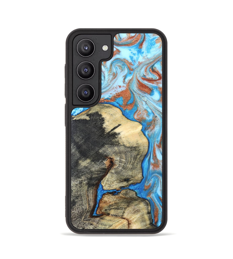 Galaxy S23 Wood Phone Case - Kailee (Teal & Gold, 819814)