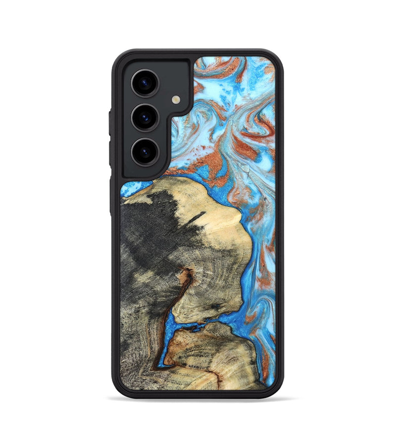 Galaxy S24 Wood Phone Case - Kailee (Teal & Gold, 819814)