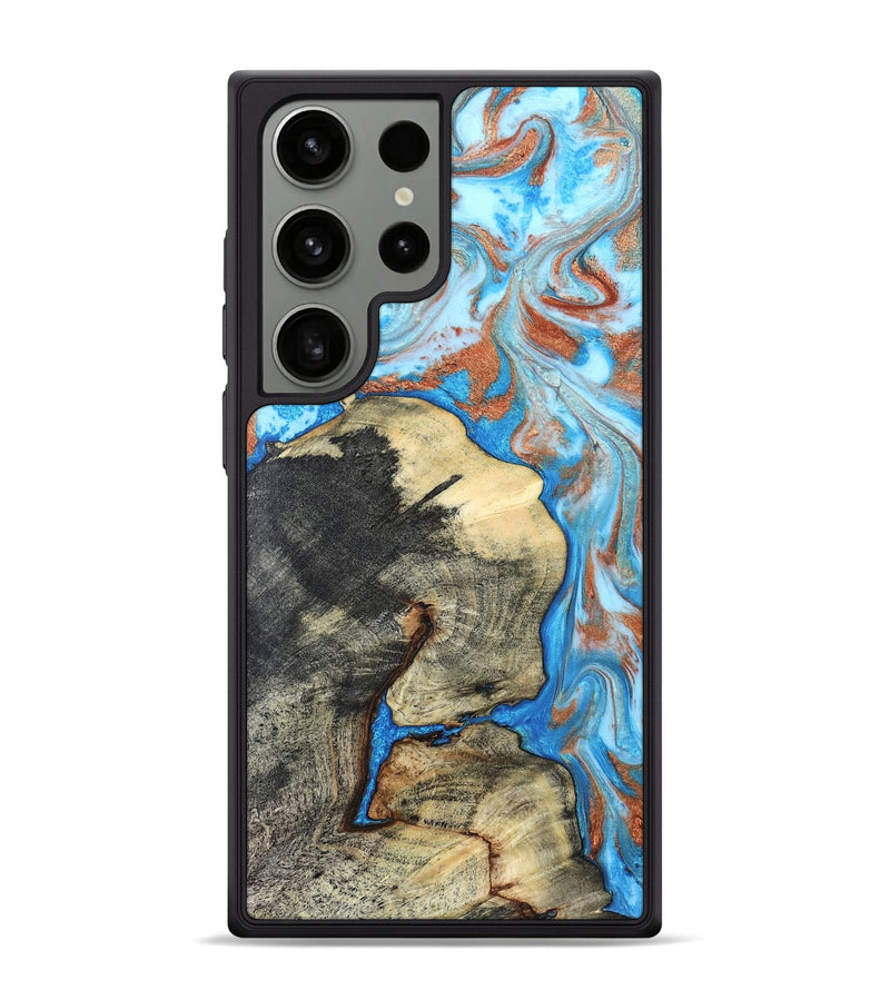 Galaxy S24 Ultra Wood Phone Case - Kailee (Teal & Gold, 819814)