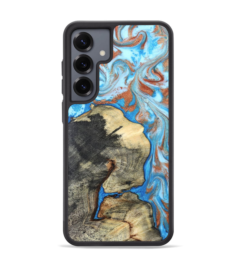 Galaxy S25 Plus Wood Phone Case - Kailee (Teal & Gold, 819814)