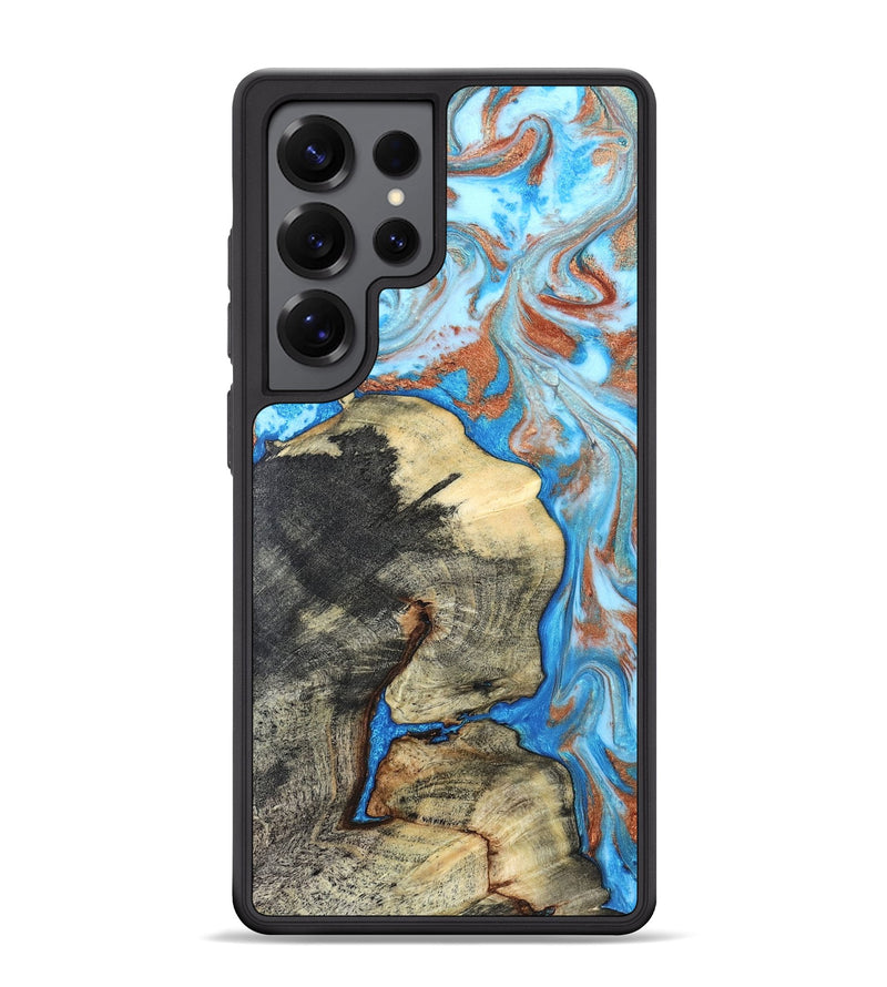 Galaxy S25 Ultra Wood Phone Case - Kailee (Teal & Gold, 819814)