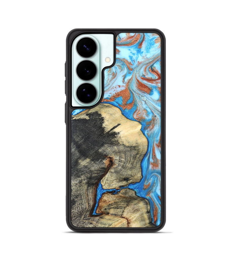 Galaxy S26 Wood Phone Case - Kailee (Teal & Gold, 819814)