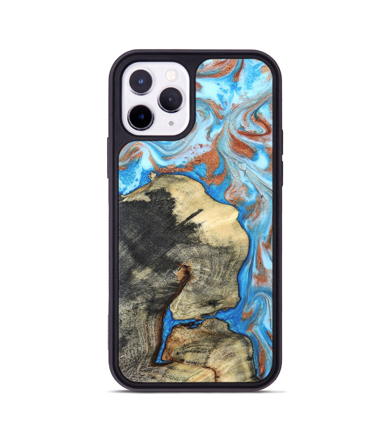 iPhone 11 Pro Wood Phone Case - Kailee (Teal & Gold, 819814)