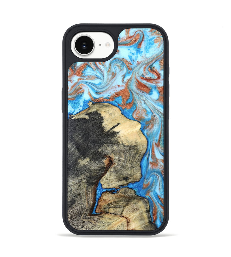 iPhone 16e Wood Phone Case - Kailee (Teal & Gold, 819814)