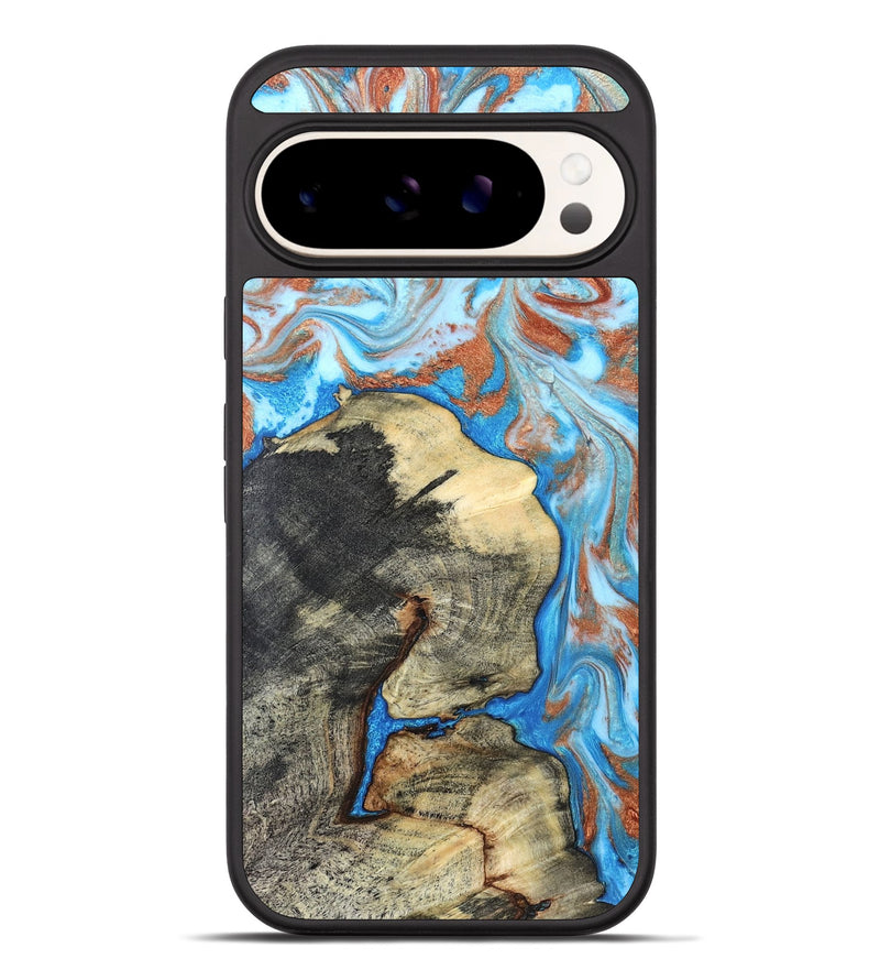 Pixel 10 Pro XL Wood Phone Case - Kailee (Teal & Gold, 819814)