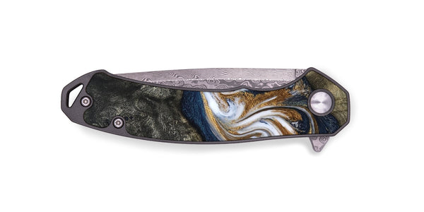 EDC Wood Pocket Knife - Mira (Teal & Gold, 819815)