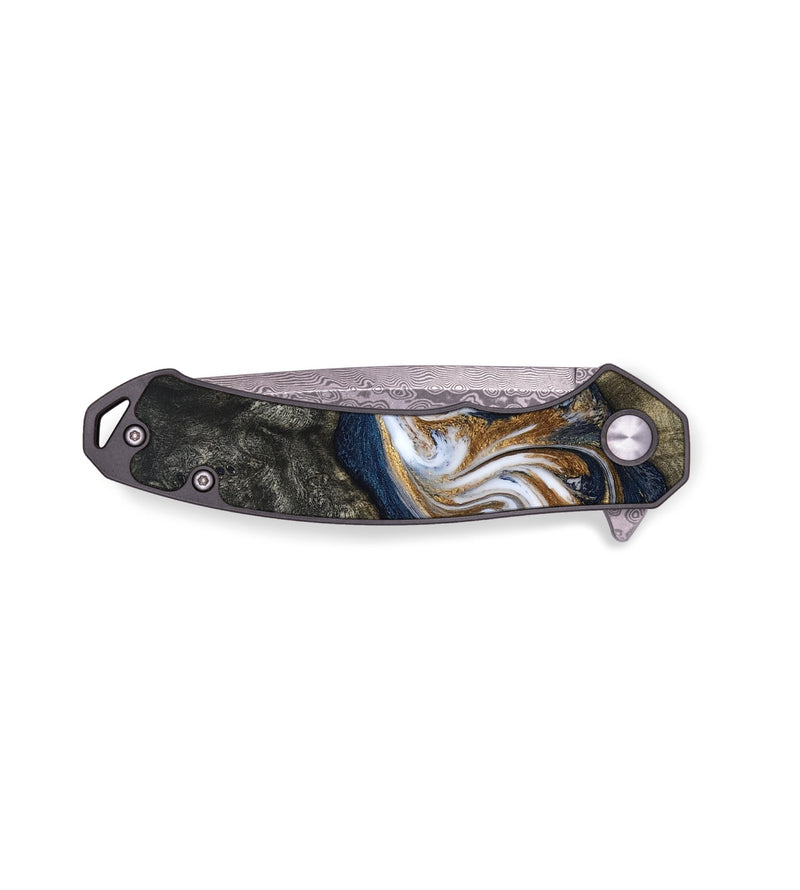 EDC Wood Pocket Knife - Mira (Teal & Gold, 819815)