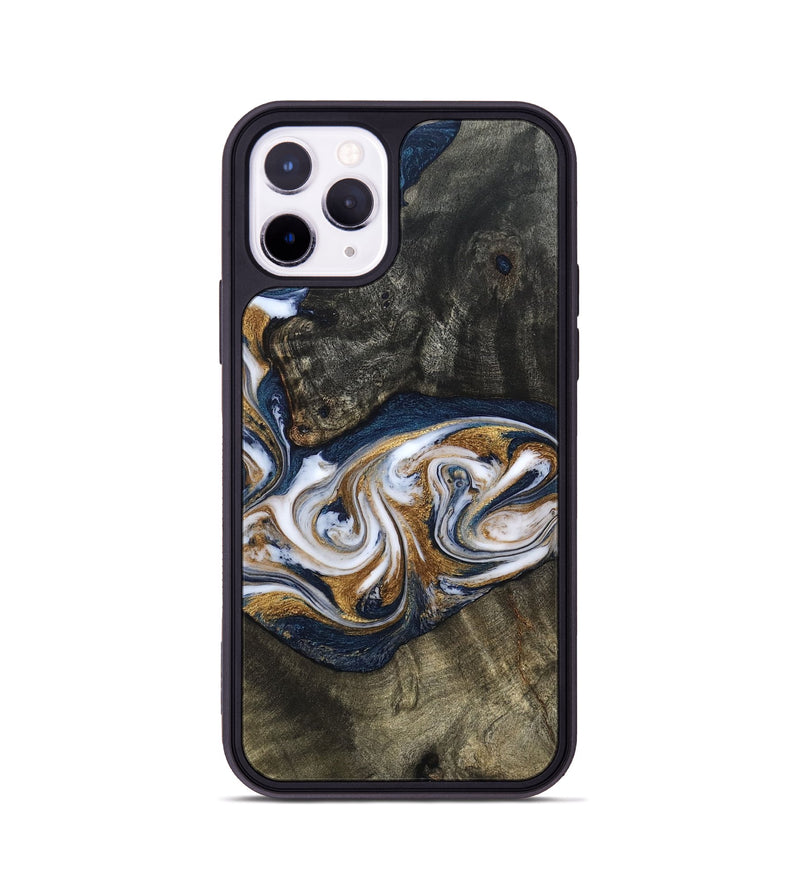 iPhone 11 Pro Wood Phone Case - Mira (Teal & Gold, 819815)