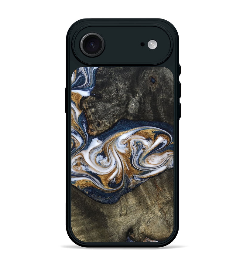 iPhone 17 Air Wood Phone Case - Mira (Teal & Gold, 819815)