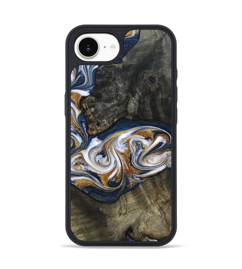 iPhone 17e Wood Phone Case - Mira (Teal & Gold, 819815)