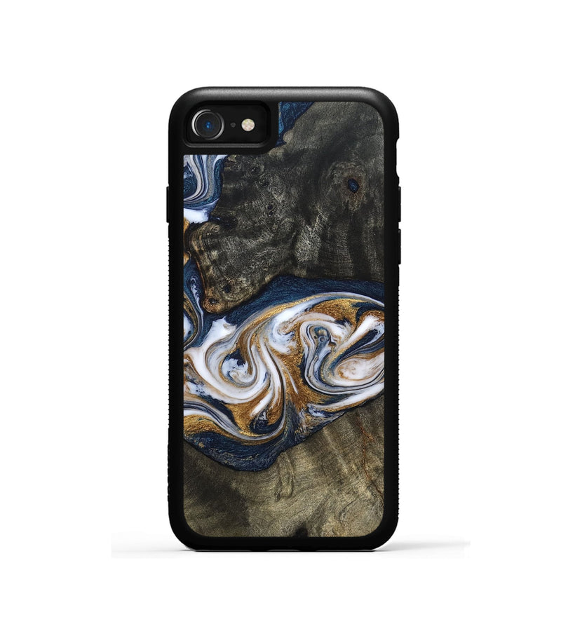 iPhone SE Wood Phone Case - Mira (Teal & Gold, 819815)