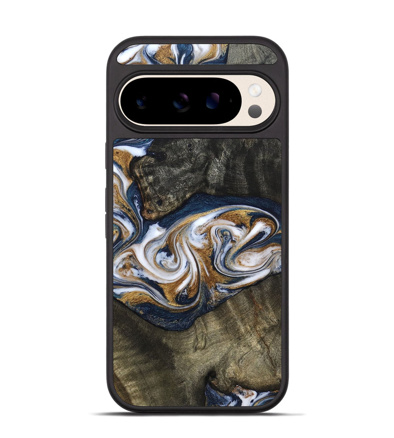Pixel 10 Wood Phone Case - Mira (Teal & Gold, 819815)