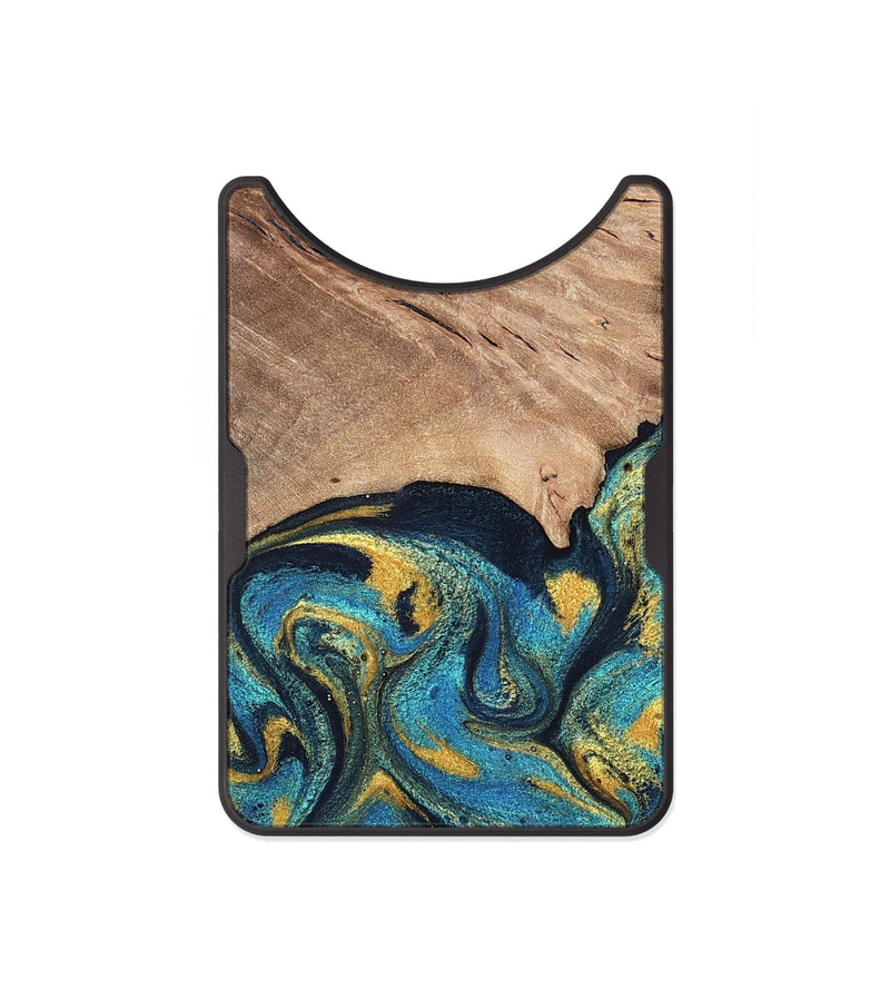 Alloy Wood Wallet - Deanne (Teal & Gold, 819816)