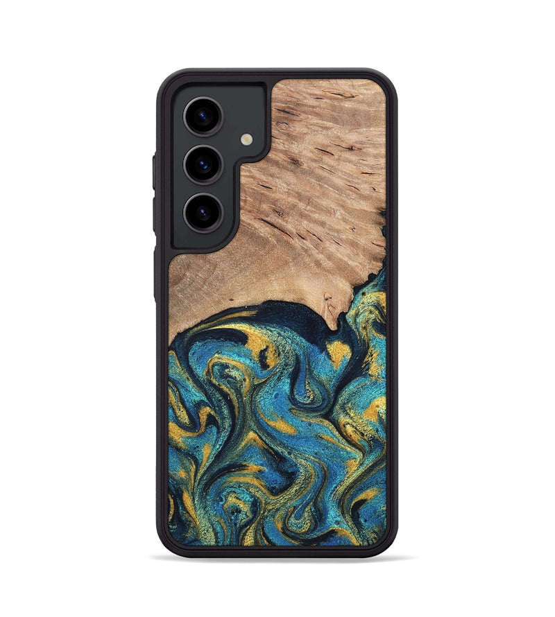 Galaxy S24 Wood Phone Case - Deanne (Teal & Gold, 819816)