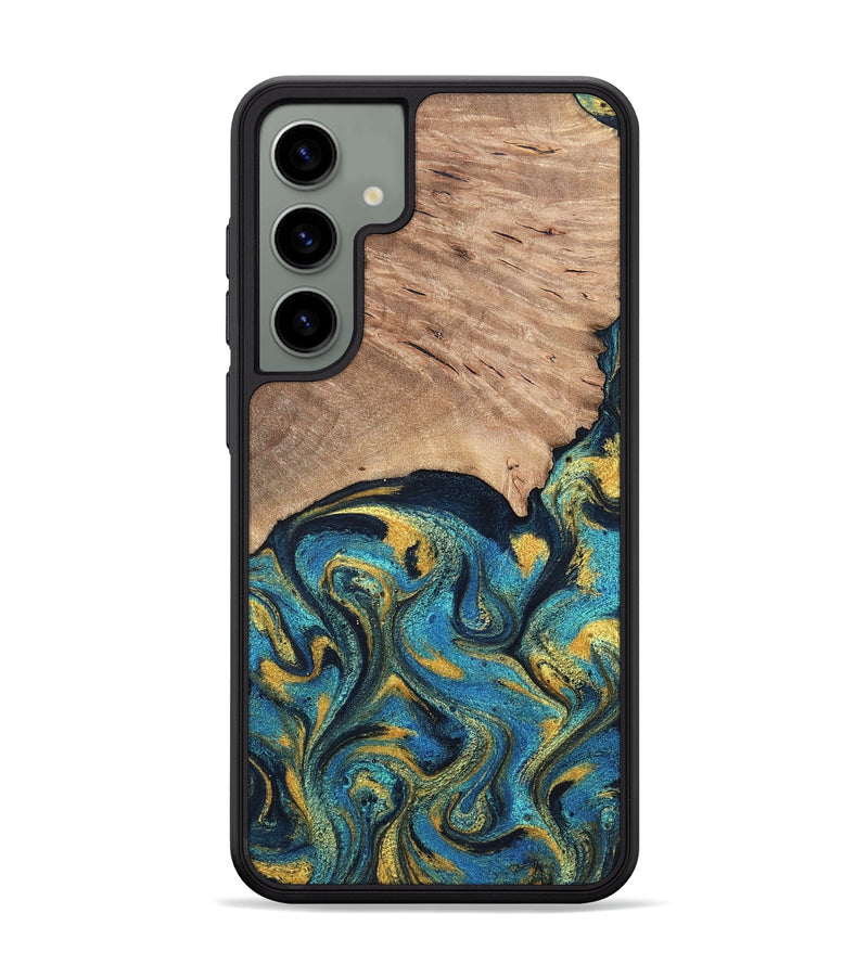 Galaxy S24 Plus Wood Phone Case - Deanne (Teal & Gold, 819816)