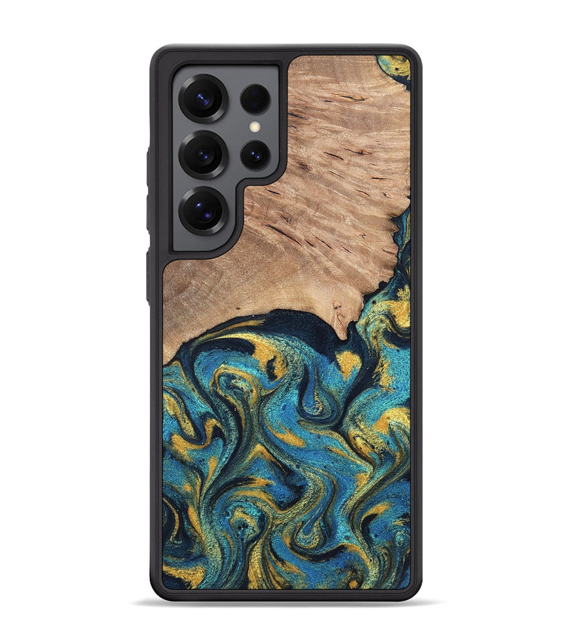 Galaxy S25 Ultra Wood Phone Case - Deanne (Teal & Gold, 819816)