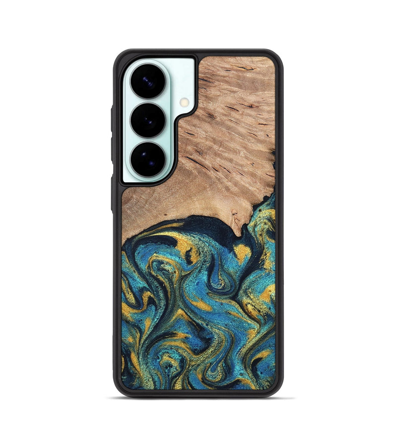 Galaxy S26 Wood Phone Case - Deanne (Teal & Gold, 819816)