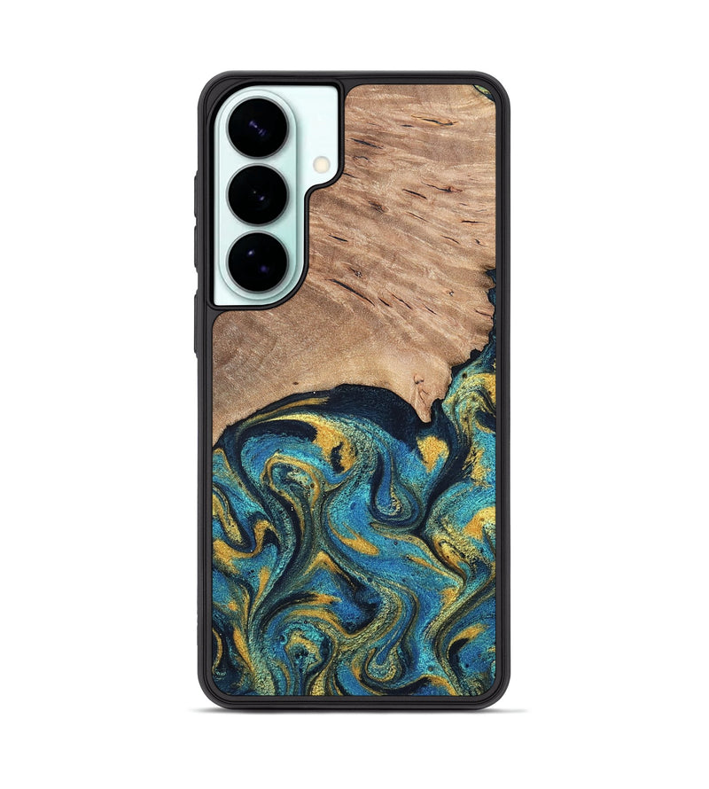 Galaxy S26 Plus Wood Phone Case - Deanne (Teal & Gold, 819816)