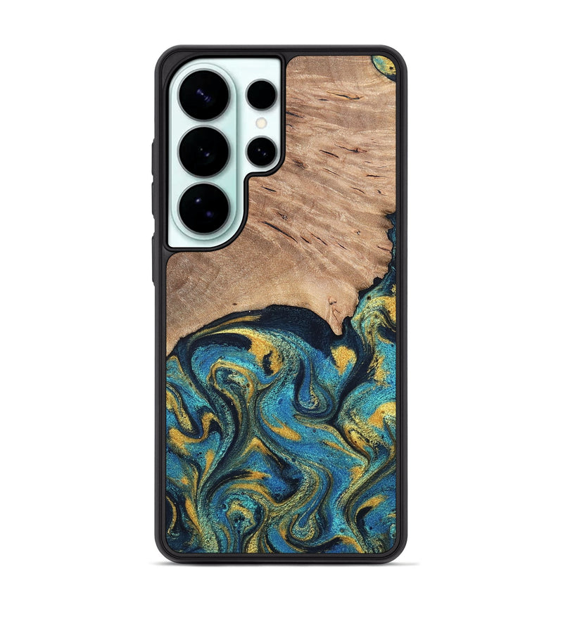Galaxy S26 Ultra Wood Phone Case - Deanne (Teal & Gold, 819816)