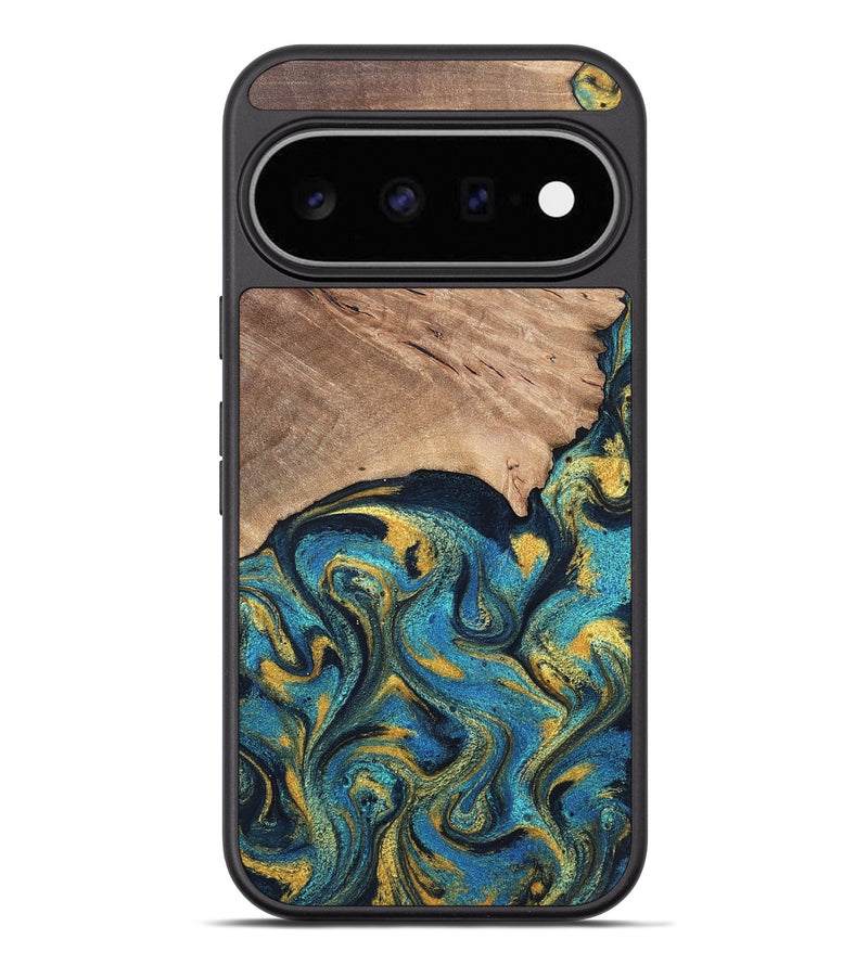 Pixel 11 Pro XL Wood Phone Case - Deanne (Teal & Gold, 819816)
