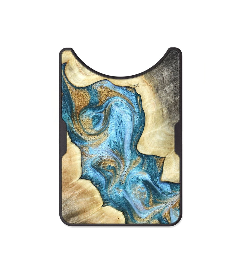 Alloy Wood Wallet - Neal (Teal & Gold, 819817)