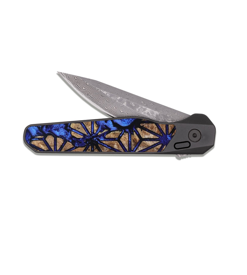 EDC Dark Damascus Wood Pocket Knife - Anne (Pattern, 819822)