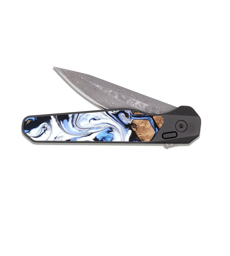 EDC Dark Damascus Wood Pocket Knife - Jess (Pattern, 819823)