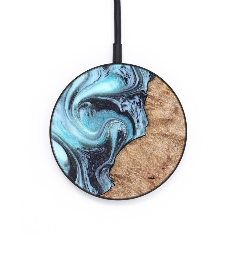 Circle Wood Wireless Charger - Isabel (Blue, 819829)