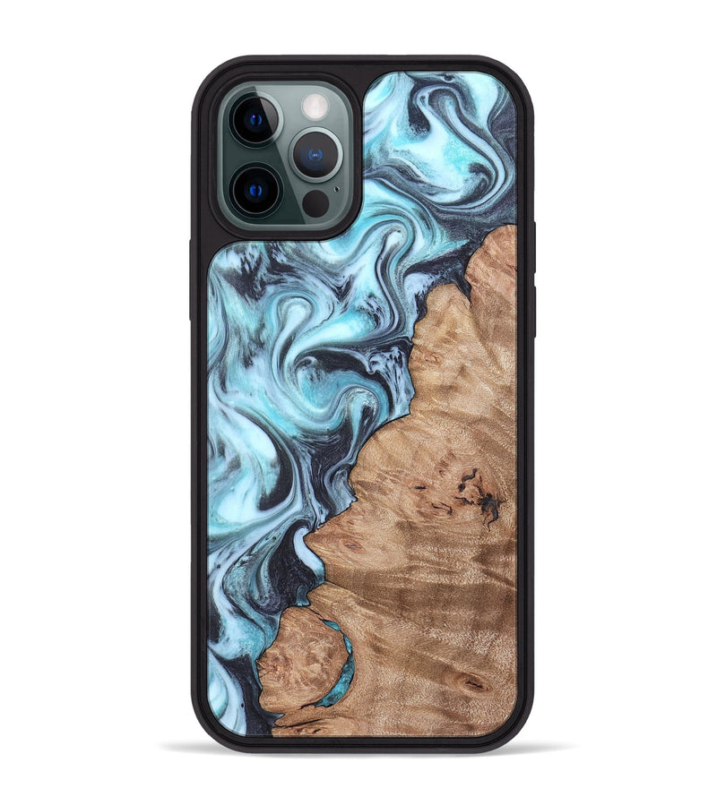 iPhone 12 Pro Max Wood Phone Case - Isabel (Blue, 819829)
